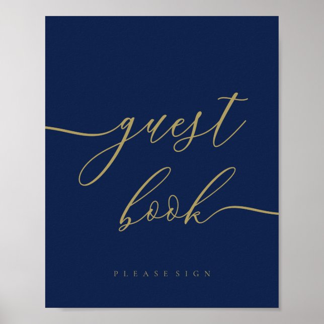 Poster Convidado de casamento com assinatura em dourado n (Frente)