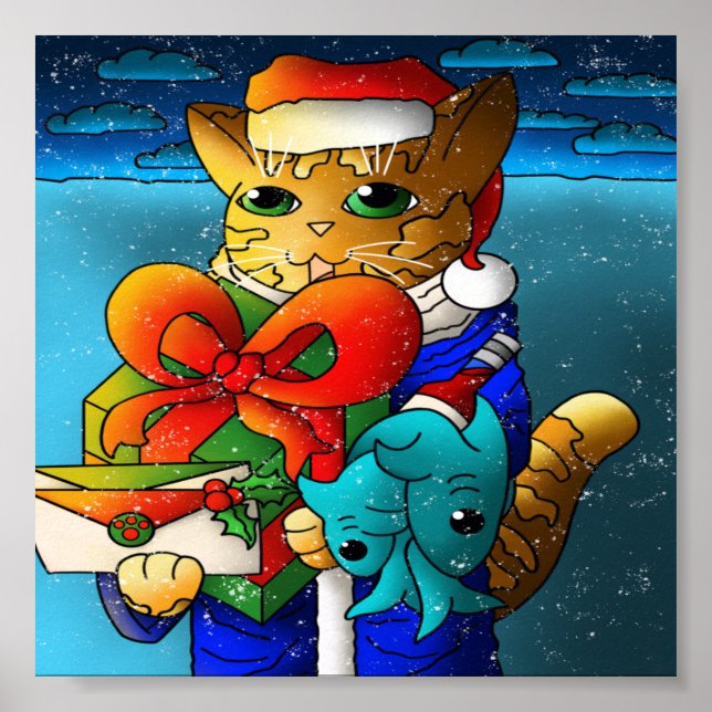 Poster Convidado de Gato de Natal (Frente)