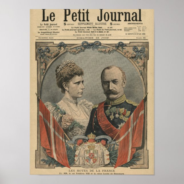 Poster Convidados de França, Rei Frederick VIII e Rainha (Frente)