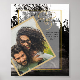Poster Convite de casamento Dourado branco branco LEAG IN