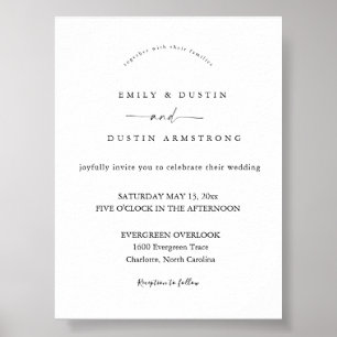 Poster Convite de Casamento Minimalista Boho