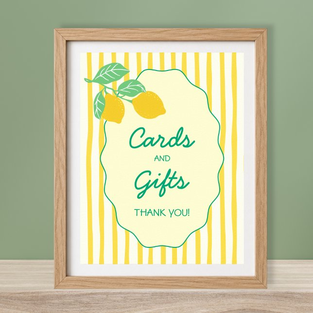 Poster Convite de Chá de Noiva Limão Freshly Engaged Card (Freshly Engaged Cards & Gifts Lemon Bridal Shower Poster)