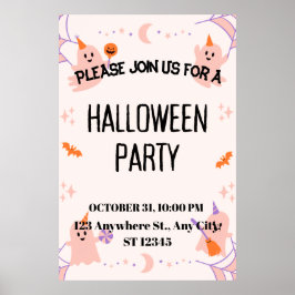 Poster Convite de Festa de Halloween Fofo
