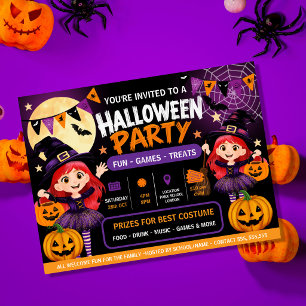 Poster Convite de Festa de Halloween para Crianças   Assu