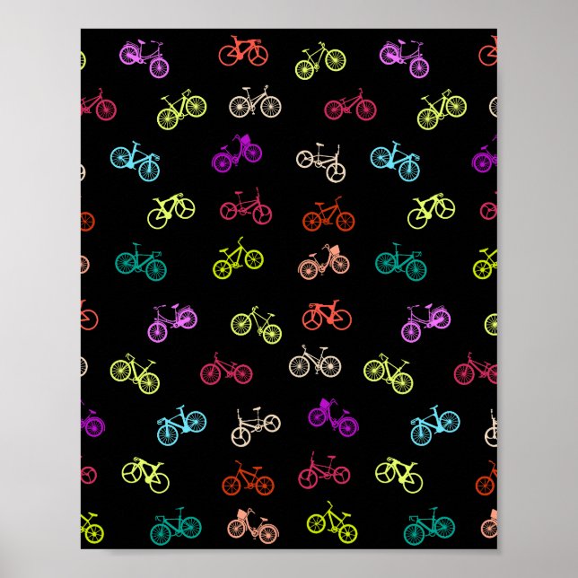Poster Convite de padrão de bicicleta (Frente)