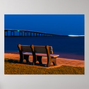 Poster Convite Noturno Bench Para Sentar