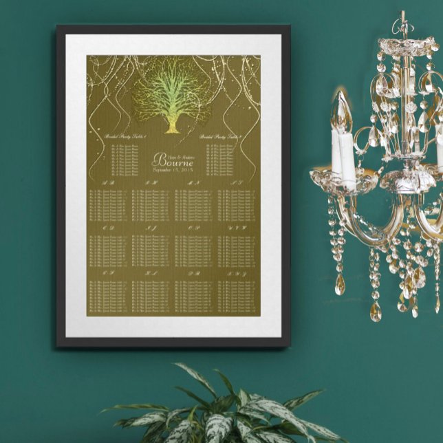 Pôster Convite para Casamento de Árvore Suave Verde Doura (Criador carregado)