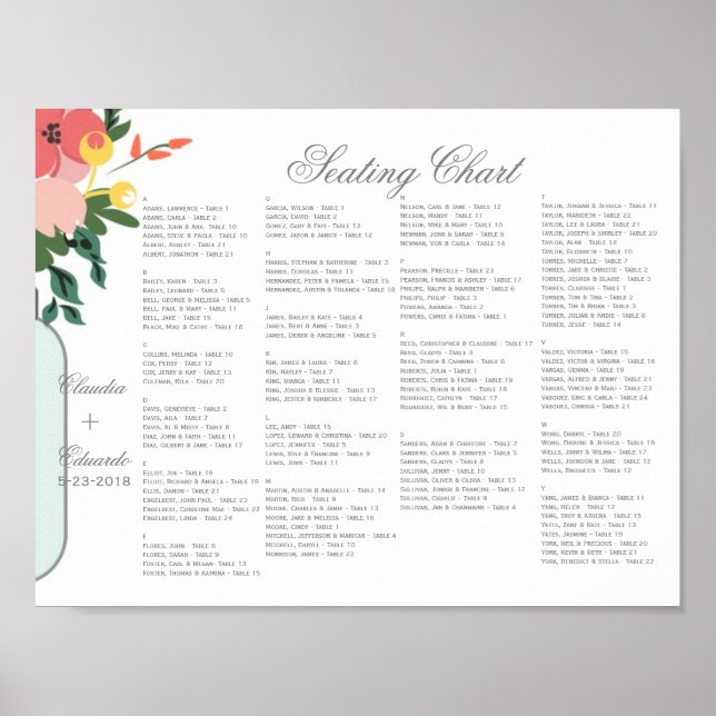 Poster Convite para Casamento Mason Jar - Pastel Floral W (Frente)