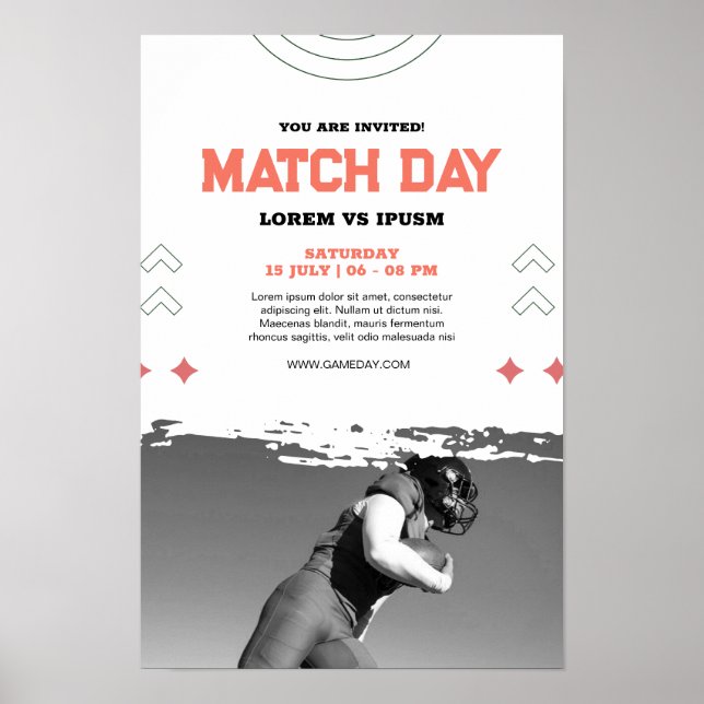 Poster Convite para Festa de Observação de Futebol Dia de (Frente)