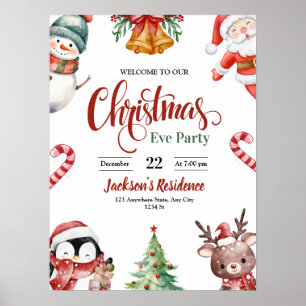 Poster Convite para o Jantar da Véspera de Natal, Festa d