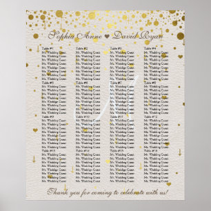 Poster Convites de Casamento    Quadro Dourado de lugares