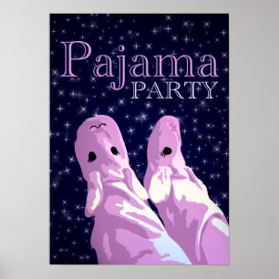 Pôster convites de festas do pijama: nightshine