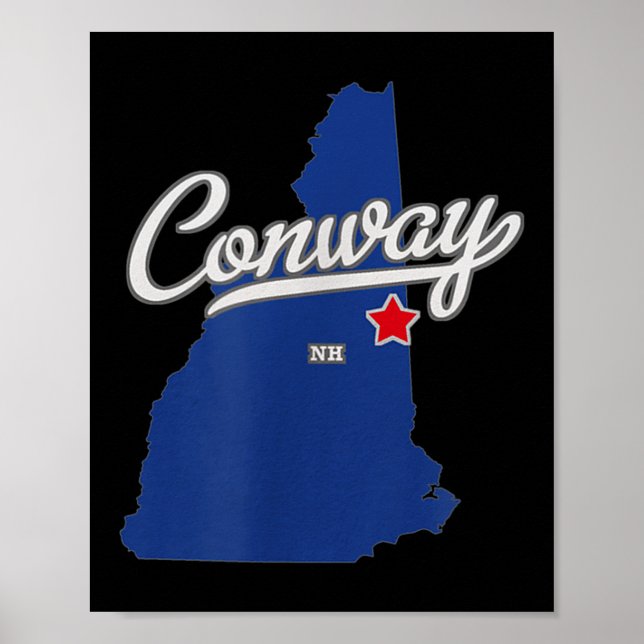 Poster Conway New Hampshire Nh Map  (Frente)