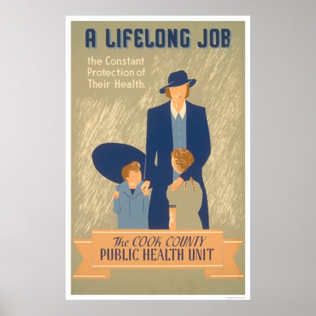 Poster Cook County Public Health 1938 WPA (Frente)