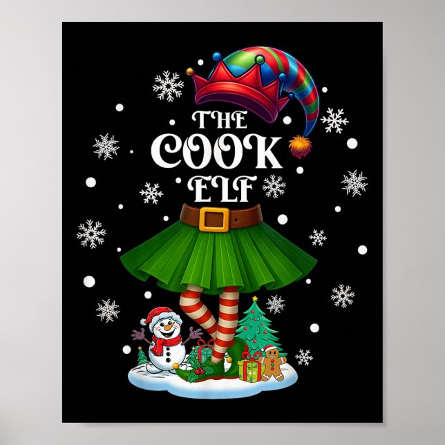 Poster Cook Elf Squad Xmas Women Girls Mom Christmas Fami (Frente)