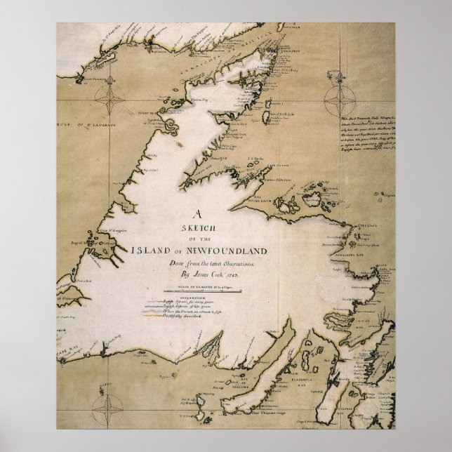 POSTER COOK: NEWFOUNDLAND, 1763 (Frente)