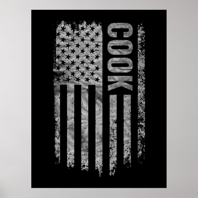 Poster Cook USA Flag Distressed design (Frente)