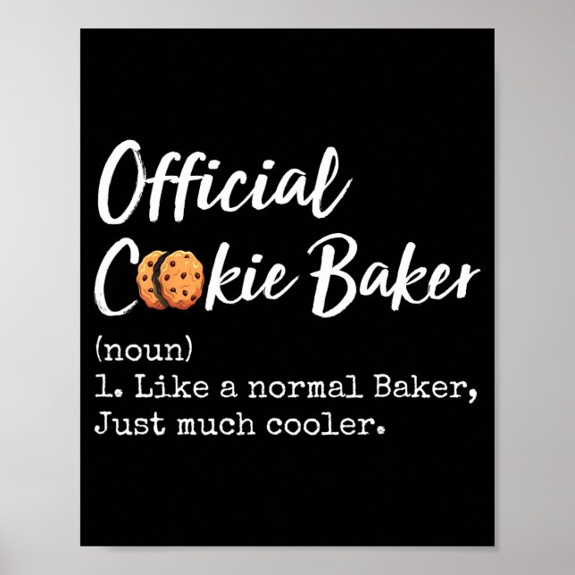 Poster Cookie Baker Definition Funny Christmas Baking  (Frente)