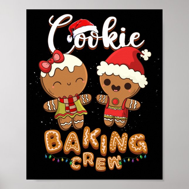 Poster Cookie Baking Crew Christmas Santa Family Team (Frente)