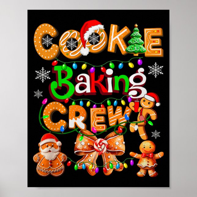 Poster Cookie Baking Crew Cooking Coquette Bow Xmas Ginge (Frente)