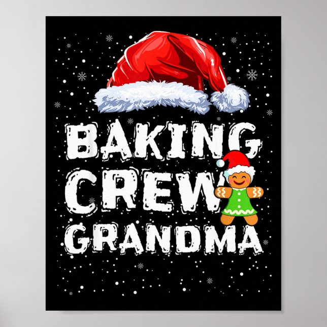 Poster Cookie Baking Crew Shirt Grandma Matching Christma (Frente)
