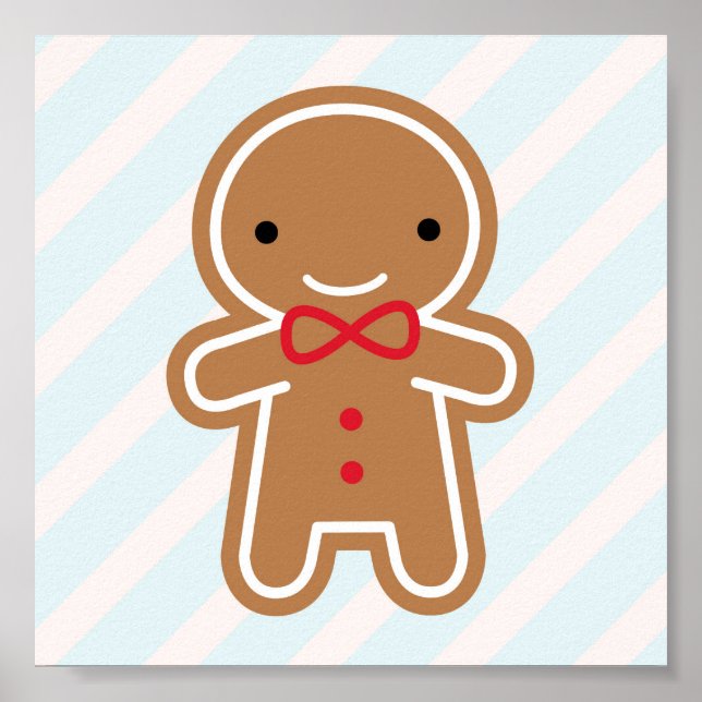 Poster Cookie Cute Kawaii Gingerpão Man (Frente)