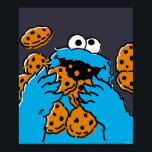 Poster Cookie Monster Eating All the Cookies<br><div class="desc">Satisfy your cravings for fun and cookies with this graphic featuring the one and only Cookie Monster! This showcases a vibrant illustration of Cookie Monster in his element, happily devouring a pile of chocolate chip cookies with crumbs flying everywhere. This classic and instantly recognizable design is cheerful, playful, and sure...</div>