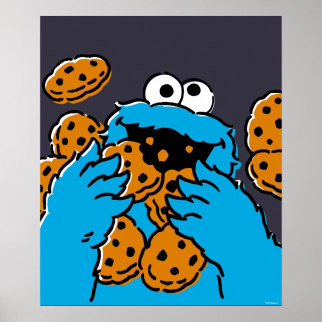 Poster Cookie Monster Eating All the Cookies (Frente)