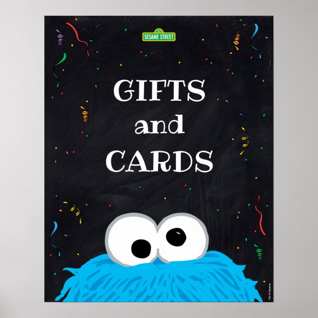 Poster Cookie Monster | Presentes de 1º Aniversário e Sin (Frente)