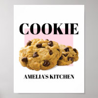 Cookie Poster, Kitchen Wall Art, Bakery Art Impres