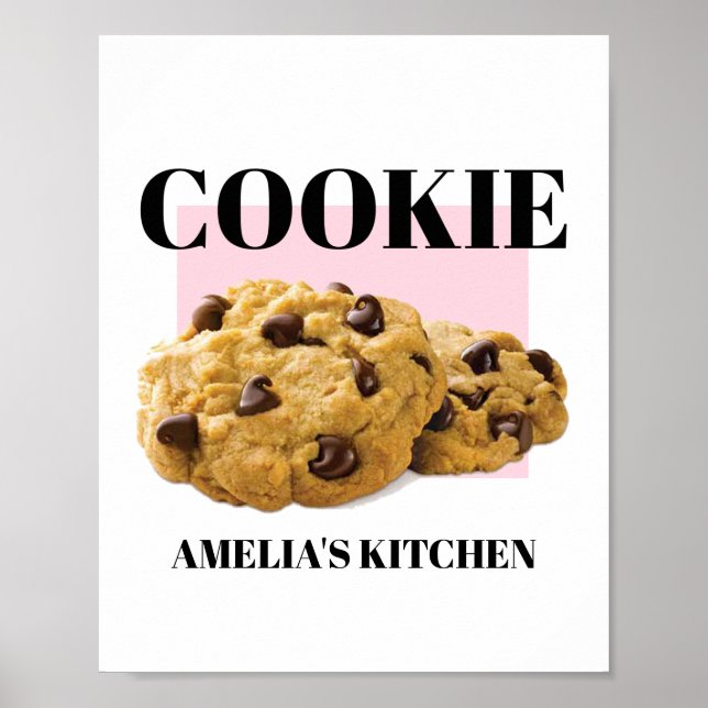 Poster Cookie Poster, Kitchen Wall Art, Bakery Art Impres (Frente)