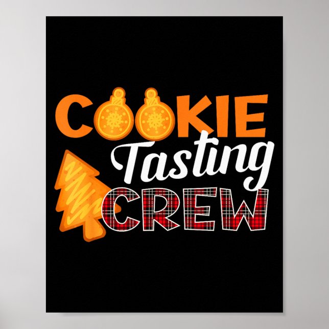 Poster Cookie Tasting Crew - Funny Plaid Christmas  (Frente)