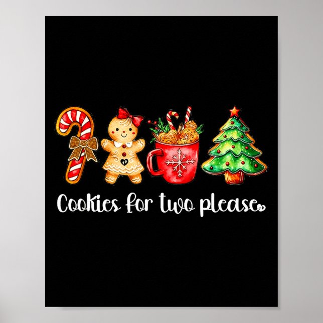 Poster Cookies For Two Please,christmas Pregnancy Announc (Frente)