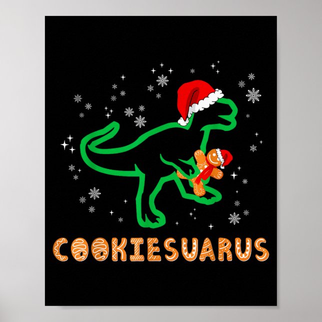 Poster Cookiesaurus Christmas Dinosaur Rex Sugar Cookie  (Frente)