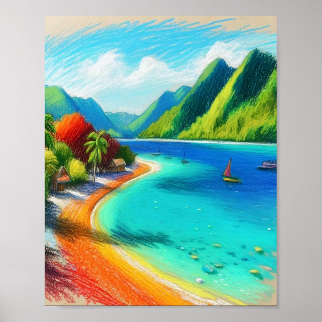 Poster Cook's Bay, Moorea, Polinésia Francesa (Frente)