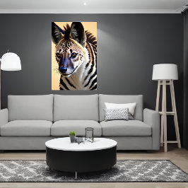Poster Cool and adorable Hybrid Zebra Hyena | AI Art