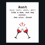 Poster Cool Aunt Definition<br><div class="desc">Treat your favourite aunt to this cool definition poster, whether its her birthday, mother's day or simply 'just because'.</div>