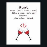 Poster Cool Aunt Definition<br><div class="desc">Treat your favourite aunt to this cool definition poster,  whether its her birthday,  mother's day or simply 'just because'.</div>