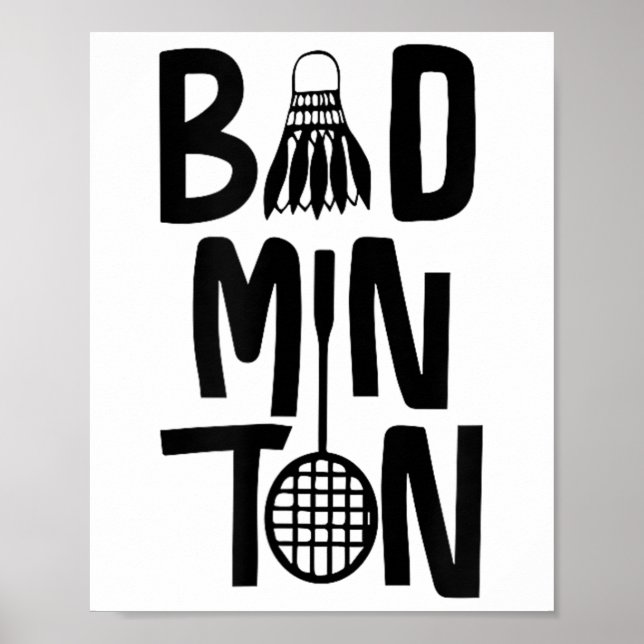 Poster Cool Badminton Minimal Art, Badminton Shuttle &amp (Frente)