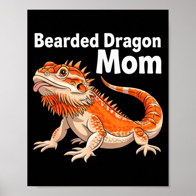 Poster Cool Bearded Dragon Art For Women Girls Bearded Dr (Frente)