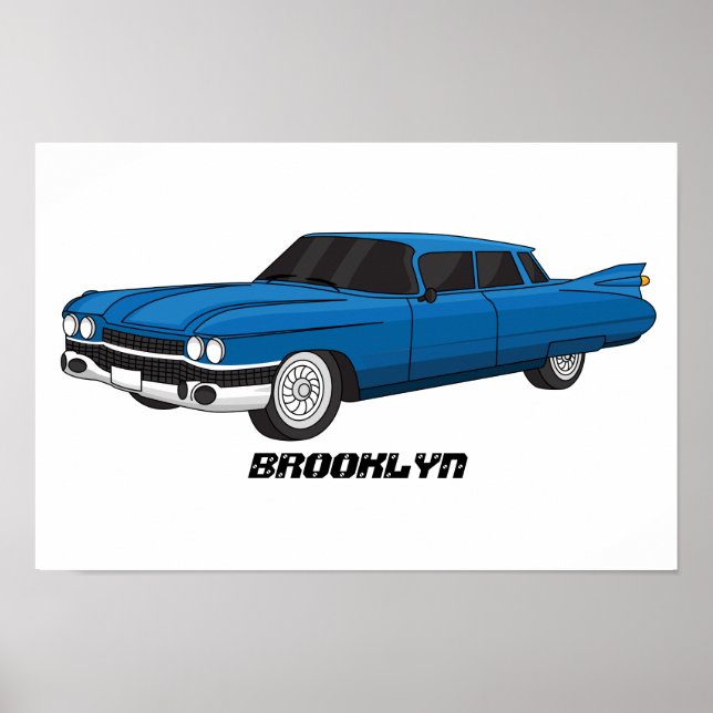 Poster Cool blue 1959 classic car (Frente)