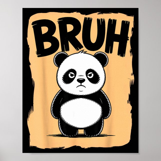Poster Cool Bruh Panda Men Women Kids Teens Funny Bruh Pa (Frente)