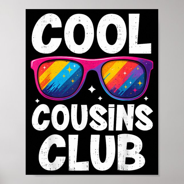 Poster Cool Cousins Club Family Matching Funny Cousin Squ (Frente)