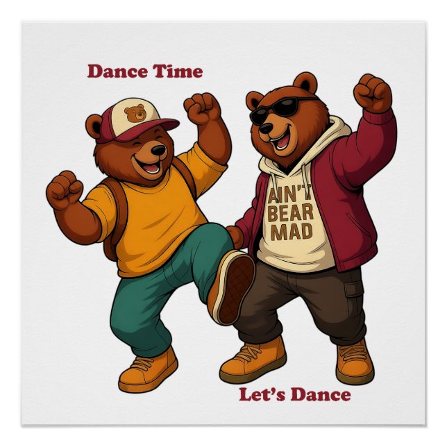 Pôster Cool Dancing Bears (Frente)