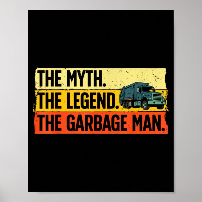 Poster Cool Garbage Man Art For Men Dad Father Garbage Du (Frente)