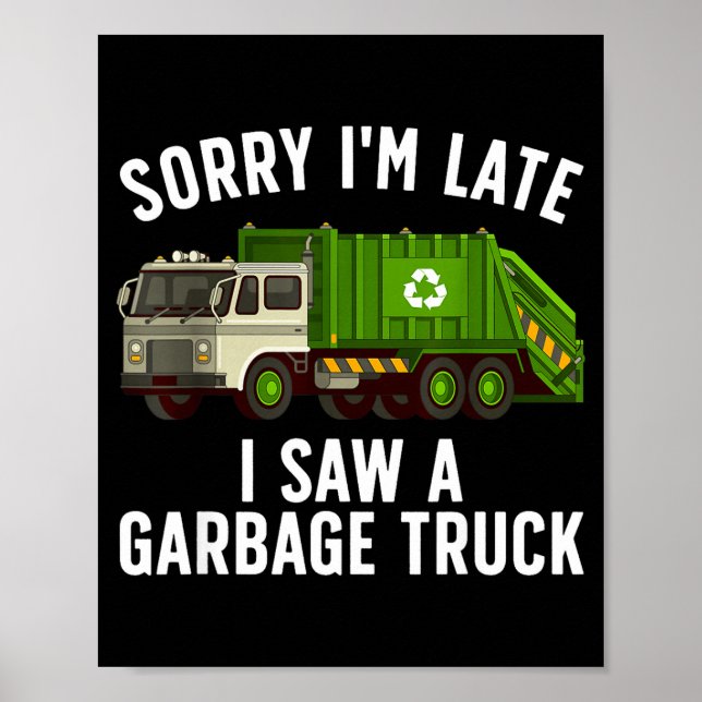 Poster Cool Garbage Truck Art For Men Women Kids Garbage  (Frente)
