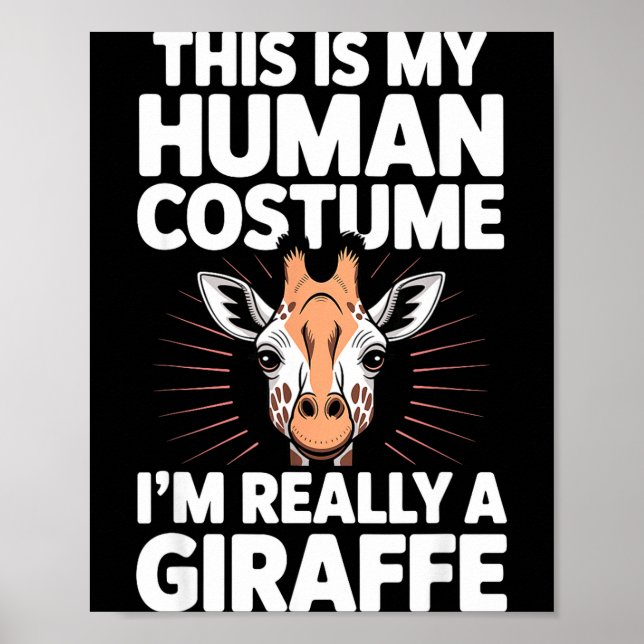 Poster Cool Giraffe Art For Men Women Kids Toddler Giraff (Frente)