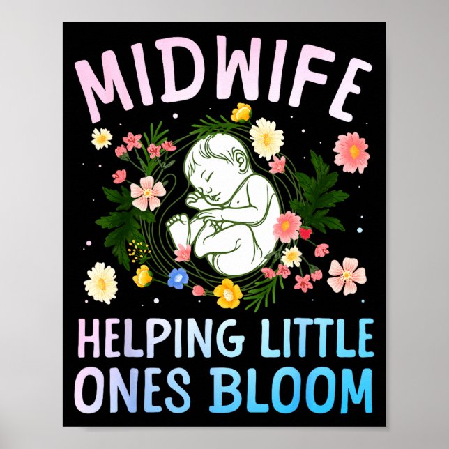 Poster Cool Midwife Art For Women Midwifery Doula Nursing (Frente)