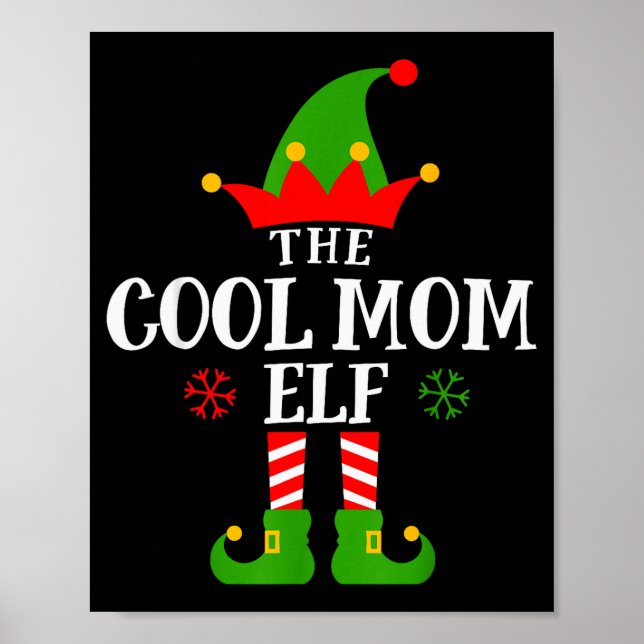 Poster Cool Mom Elf Funny Matching Family Christmas Pajam (Frente)