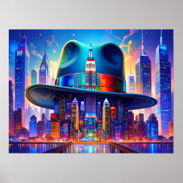 Poster Cool NYC Art New York City in my Hat 